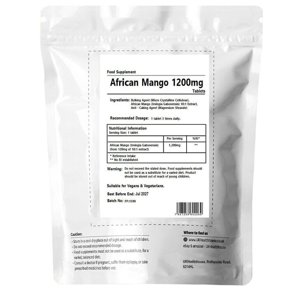 African Mango Tablets 1200mg Fat Burner UKHealthHouse